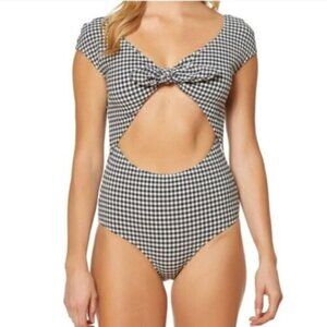 Jessica‎ Simpson Black White Gingham One Piece Swimsuit Size Large